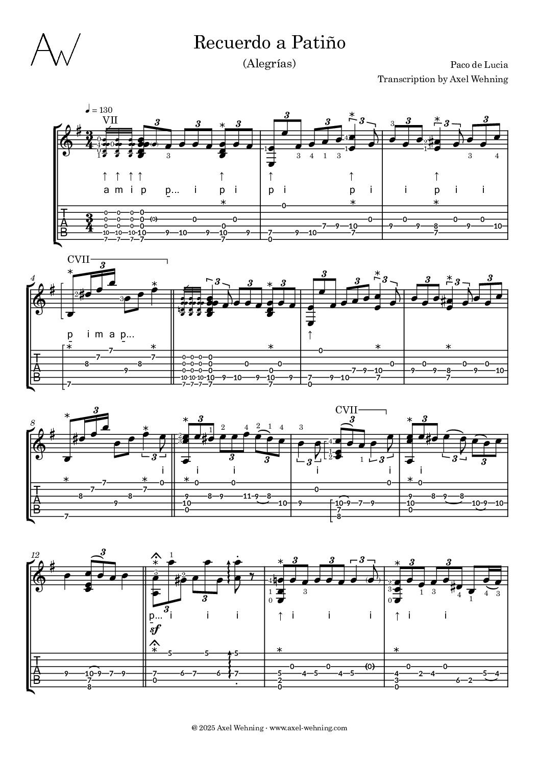 Pace de Lucia - Recuerdo a Patiño